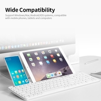 MIIIW 102 touches sans fil BT et clavier de bureau bimode 2, 4 GHz avec support en caoutchouc souple intégré Compatible multi-système blanc