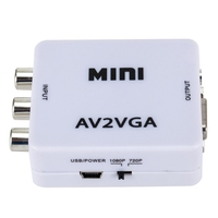 Mini AV2VGA Convertisseur vidéo Convertisseur Box AV RCA CVBS en VGA Convertisseur vidéo Conversor avec audio 3.5mm pour PC HDTV Convertisseur
