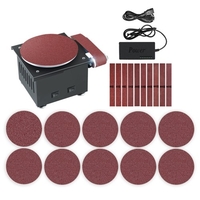 Mini Banc Ponceuse à Courroie et à Disque Affûteuse de Bords Électrique 7 Vitesse Variable 10 Disques/Courroies de Ponçage DIY Benchtop Ponçage Polissage Rectifieuse pour Bois Métal Acrylique