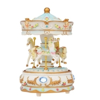 Mini carrousel Clockwork Castle dans la boîte à musique ciel coloré LED