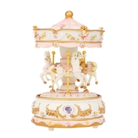 Mini carrousel Clockwork Castle dans la boîte à musique ciel coloré LED
