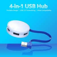Mini concentrateur portable 4-en-1 avec 4 ports USB 2.0 Adaptateur USB mâle vers 4 USB femelle pour ordinateur portable Convertisseur d