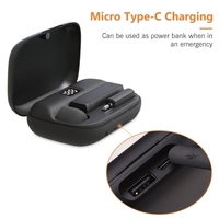 Mini-cravate à pince Microphone omnidirectionnel Smart Dual MEMS ENC Émetteur de micro à suppression de bruit Récepteur avec étui de chargement Coupe-vent Type-C Remplacement du port pour smartphone Android Enregistrement d