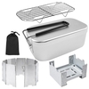 Mini cuisinière pliante boîte à lunch pare-brise pliant étagère à vapeur ensemble pour pique-nique Camping randonnée pêche alpinisme