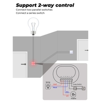 Mini disjoncteur sans fil 433MHz Module de commutation de relais 16A Prise en charge de la synchronisation et du contrôle bidirectionnel,  Module de disjoncteur bricolage à télécommande intelligente,  Aucune connexion Wi-Fi ou APP requise (AC 85-250V)