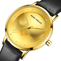 MINI FOCUS femmes montre à Quartz classique montre de mode avec bracelet en cuir 3ATM étanche femme boîte de montre paquet