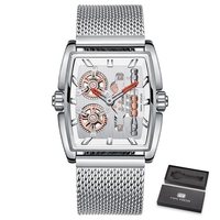 MINI FOCUS Hommes Montre Mouvement À Quartz avec Bracelet En Acier Maille Affichage De L