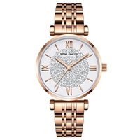 MINI FOCUS MF0334L rétro chiffre romain femmes robe montre-bracelet en acier inoxydable bracelet élégant dame analogique montre à Quartz 30M étanche pour la datation fête voyage travail