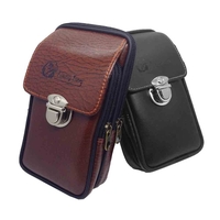 Mini Hommes Faux Cuir Zipper Tactique Ceinture Poche Sac De Taille Pack de Sécurité Accessoires Extérieurs Noir