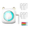 Mini-imprimante de poche avec 11 marqueurs couleur papier thermique + 5 pcs