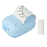 Mini imprimante de poche Imprimante thermique portable Photo Photo Memo List Imprimante de reçus BT Connexion sans fil 200 dpi avec 1 rouleau de papier thermique Compatible avec Android iOS