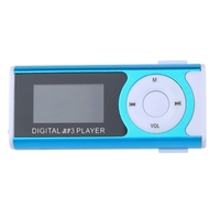 Mini lecteur de musique MP3 portable Lecteur MP3 en métal avec écran LCD Prise en charge de la lumière LED Carte mémoire TF Format audio MP3 / WMA Noir