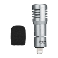 Mini micro à condensateur omnidirectionnel BOYA BY-P4D avec remplacement du port de foudre pour pare-brise pour tablettes smartphone iOS Prise de vue Vlog Interview en direct