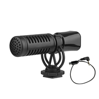 Mini microphone à condensateur cardio de avec pare-brise antichoc Prise TRS 3, 5 mm pour appareil photo reflex numérique Vlog Enregistrement vidéo en direct