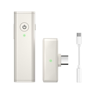 Mini microphone Lavalier sans fil 2.4G Microphone à revers omnidirectionnel à 360 ° Réduction du bruit Compatible avec la tablette Smartphone Android de type C Moniteur audio en temps réel pour YouTube Facebook Live Streaming Enregistrement vidéo Vl