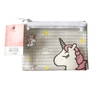 Mini mignon PVC stylo crayon sac dessin animé dossier dossier maille cosmétique