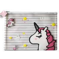 Mini mignon PVC stylo crayon sac dessin animé dossier dossier maille cosmétique