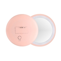 Mini miroir circulaire de maquillage L-ED miroir rond lumineux de voyage portable compact