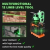 Mini multifonctionnel 12 lignes lumière verte laser niveau 3 ° machine à nivellement automatique USB batterie au lithium rechargeable outil de nivellement 3 couleurs en option