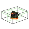 Mini multifonctionnel 12 lignes lumière verte laser niveau 3 ° machine à nivellement automatique USB batterie au lithium rechargeable outil de nivellement 3 couleurs en option