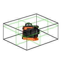 Mini multifonctionnel 12 lignes lumière verte laser niveau 3 ° machine à nivellement automatique USB batterie au lithium rechargeable outil de nivellement 3 couleurs en option