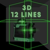 Mini multifonctionnel 12 lignes lumière verte laser niveau 3 ° machine à nivellement automatique USB batterie au lithium rechargeable outil de nivellement 3 couleurs en option