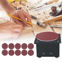 Mini ponceuse à disque et rouleau de ponçage Affûteuse de bord électrique 7 vitesses variables 10 disques de ponçage 6 bandes de ponçage DIY Benchtop Ponçage Polissage Rectifieuse pour bois métal Acrylique Pierre