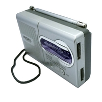Mini récepteur radio bi-bande AM / FM INDIN BC-R119 Lecteur portable Haut-parleur intégré avec prise casque standard de 3, 5 mm Argent gris