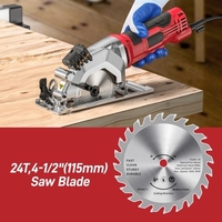 Mini scie circulaire 4, 8 A 4-1/2" Scie circulaire compacte 3500 tr/min Scies circulaires électriques avec guide de coupe au laser pour les coupes de carreaux de bois et de plastique