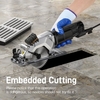Mini scie circulaire 4, 8 A 4-1/2" Scie circulaire compacte 3500 tr/min Scies circulaires électriques avec guide de coupe au laser pour les coupes de carreaux de bois et de plastique