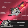 Mini scie circulaire 4, 8 A Scie circulaire compacte 3700 tr/min avec règle de guidage laser Port d