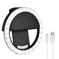 Mini Selfie Ring Light LED Circle Clip-on Ring Light Rechargeable Portable Ring Light