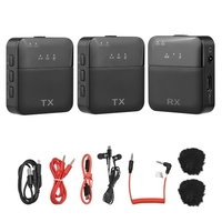 Mini système de microphone sans fil 2.4G avec 2 émetteurs + 1 récepteur