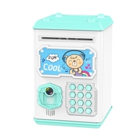 Mini tirelire électronique de dessin animé ATM Machine Voice Safe Tirelire Protection par mot de passe Reconnaissance du visage et des empreintes digitales simulée Tirelire Cash Coins Saving Box Early Education Cadeau d