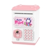 Mini tirelire électronique de dessin animé ATM Machine Voice Safe Tirelire Protection par mot de passe Reconnaissance du visage et des empreintes digitales simulée Tirelire Cash Coins Saving Box Early Education Cadeau d