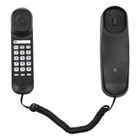 Mini téléphone fixe filaire de bureau Fixe au mur pour téléphone fixe avec fonctions de mise en sourdine / pause / mise en attente / réinitialisation / flash / renumérotation pour le centre d