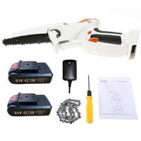 Mini tronçonneuse 6 pouces Mini tronçonneuse sans fil tronçonneuse à batterie 2, 7 lb. Scie à chaîne portative légère avec 2 chaînes de rechange Scie à chaîne électrique sans fil et 2 batteries
