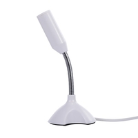 Mini USB Microphone Studio Discuter Discuter Chanter KTV Karaoke Mic pour PC portable avec support (Blanc)