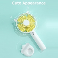 Mini ventilateur portable rechargeable à 3 vitesses Vent réglable à faible bruit Lampe à atmosphère douce intégrée Longue durée d