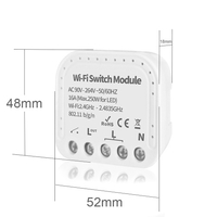 MINI Wifi Smart Light Switch 2 Way Diy Breaker Module eWeLink APP télécommande,  compatible avec Alexa Google Home / Nest IFTTT