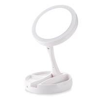 Miroir de maquillage double face Lumière naturelle 10X Miroir grossissant Châssis Bureau Remplir la lumière Miroir de maquillage