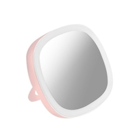 Miroir de vanité de maquillage portatif avec mini miroir de cosmétiques léger à LED rechargeable compact compact à intensité variable