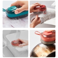MIWUNA distributeur de savon brosse de paume épurateur avec distributeur de savon pour vaisselle casserole cuisine évier vêtements chaussures nettoyage