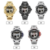 MIZUMS Hommes Montre Mode Alliage Cas Bande Bande Montre Numérique Sport Étanche Quartz Montre-Bracelet