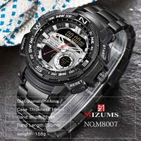MIZUMS Hommes Montre Mode Alliage Cas Bande Bande Montre Numérique Sport Étanche Quartz Montre-Bracelet