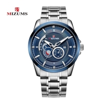 MIZUMS Montre à bracelet en acier inoxydable avec boîtier en alliage