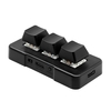 MK321U Mini clavier filaire personnalisé à 3 touches avec interrupteur bleu mécanique câble de données détachable pour jeu de bureau multimédia noir