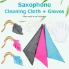 MMBAT Lot de 3 chiffons de nettoyage pour saxophones à tirer pour nettoyer le chiffon de nettoyage pour instruments à vent avec des gants de nettoyage pour clarinette de flûte de saxophone