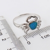 Mode 925 Sterling Silver simulé opale crabe belle bague femmes fille mariage fiançailles bijoux accessoire