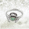 Mode 925 Sterling Silver simulé opale crabe belle bague femmes fille mariage fiançailles bijoux accessoire